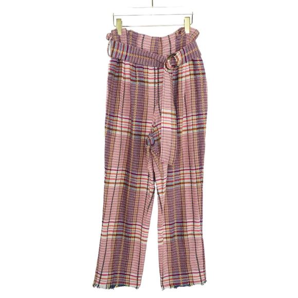 Revole Tularosa Greyson Pant Trousers Plaid Paperbag Pant High Waist Twill Large - Picture 4 of 9